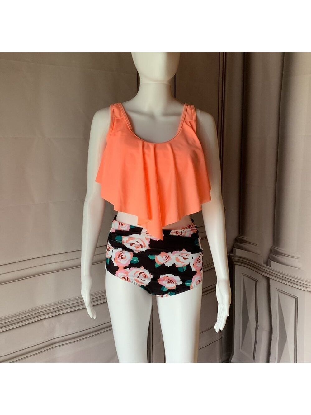 **Summer Mae** Swimsuit Flounce Top High Waist **READ SIZE**